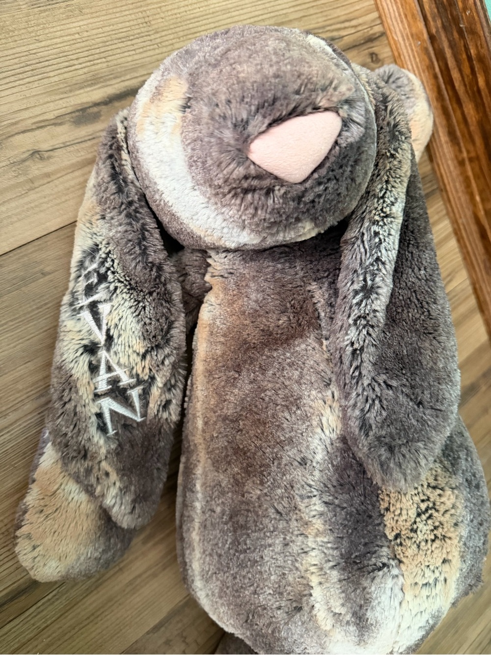 Jellycat Bashful Brown Bunny Plush Stuffed Animal Embroidered “Evan” - Picture 7 of 9